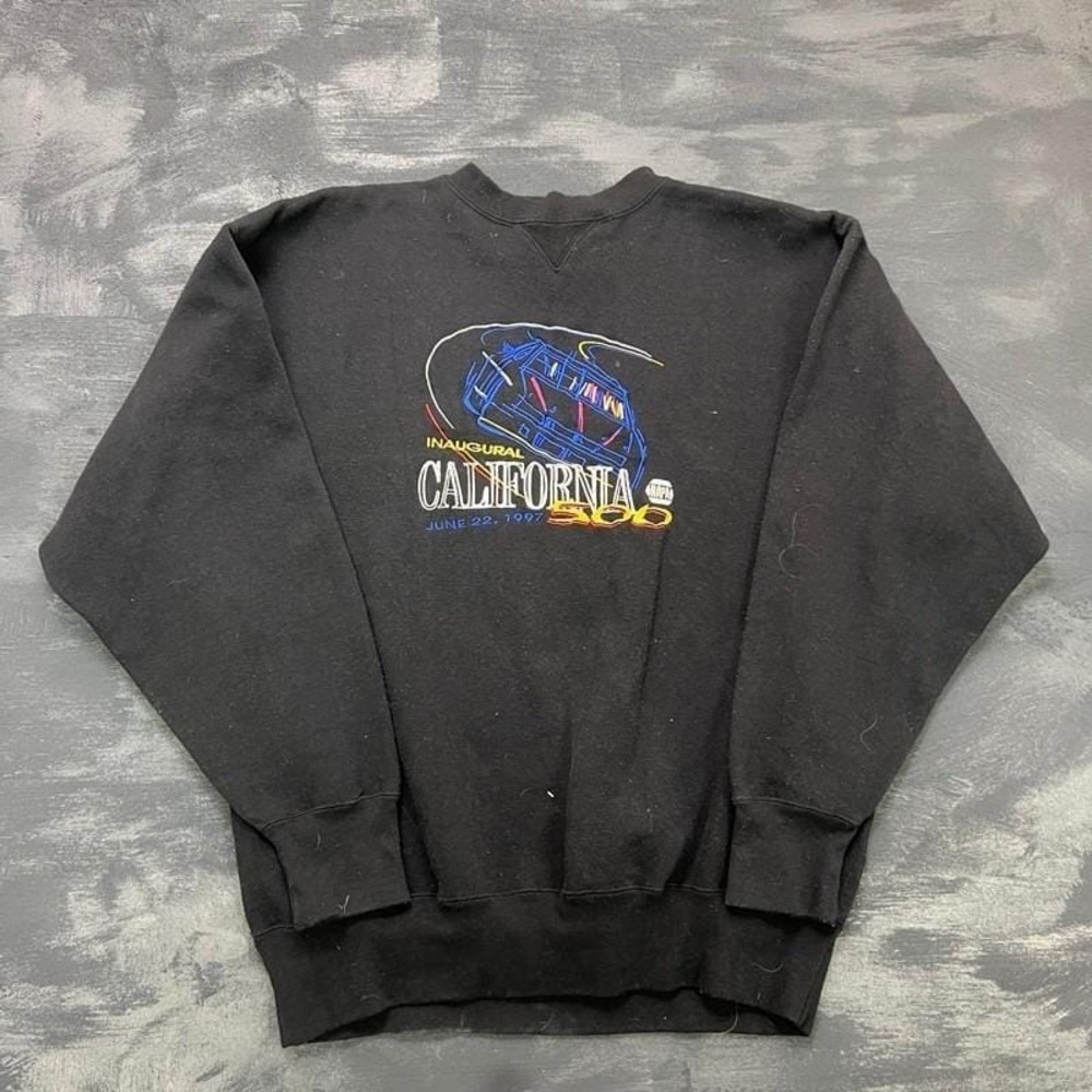 Vintage Indy Car California 500 Sweatshirt Mens‎ XL Black 1990s